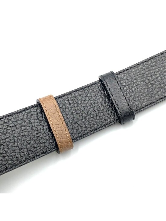 Gucci Interlocking Reversible Leather Brown Black Belt Silver main image 7